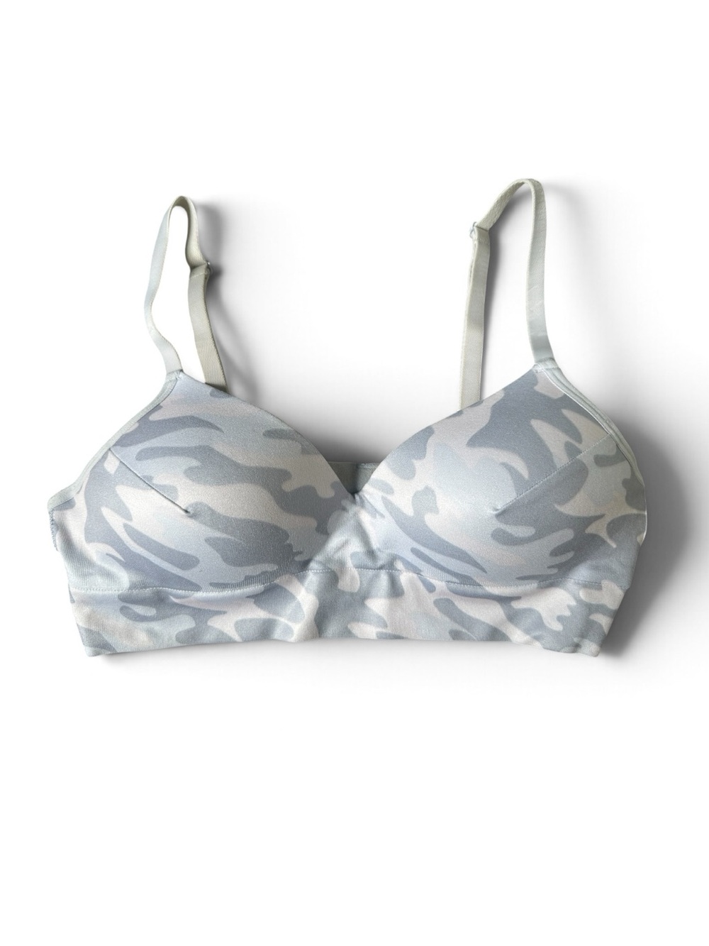 No Boundaries Light Gray Camo Wireless Bra